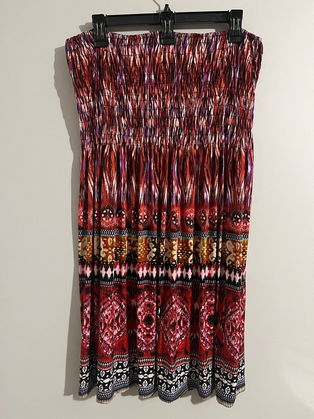 Just Love strapless smock tribal/boho dress